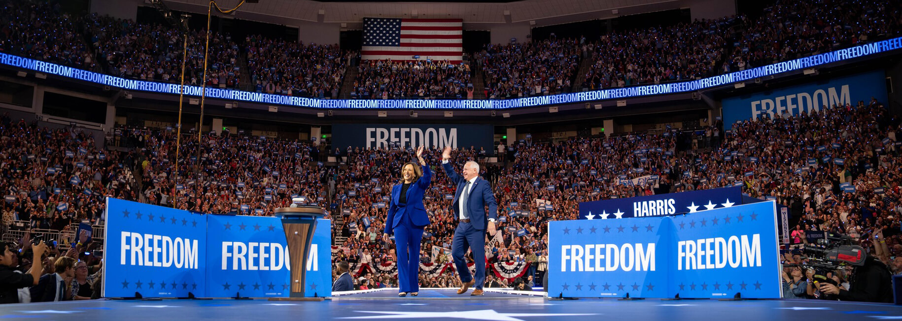 VP Kamala Harris and running mate Minnesota Governor Tim Walz