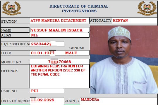 Mandera Chief Accused of Helping Al-Shabaab Suspects Get Kenyan IDs